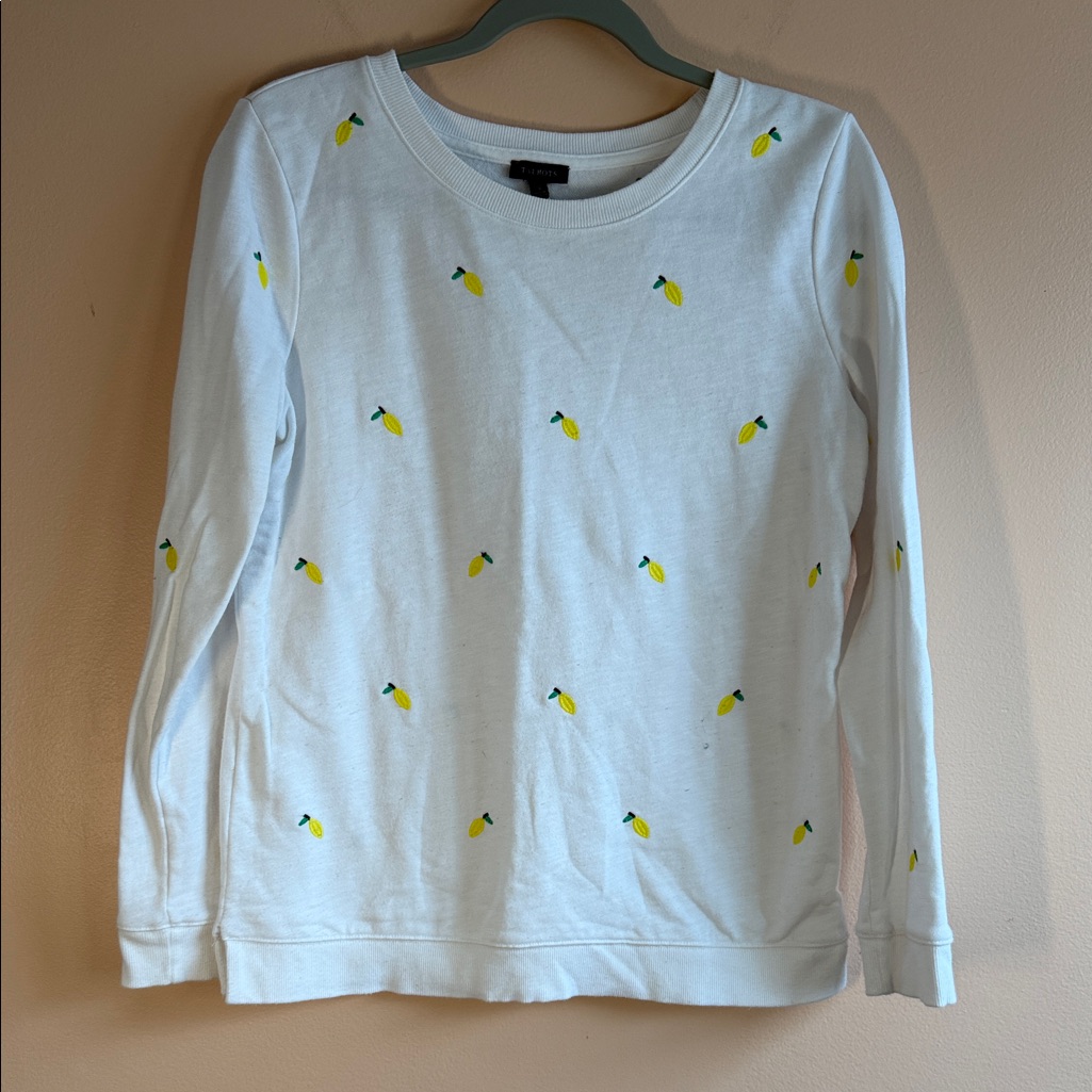 Talbots Kids White Shirt With Lemon Accents